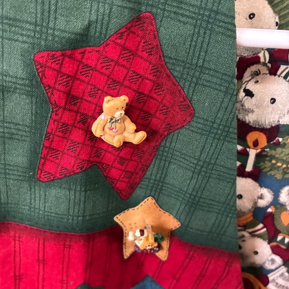 Handmade Christmas Vest Reversible M-L Bears Santa Village Women's Cottagecore. - Picture 2 of 8